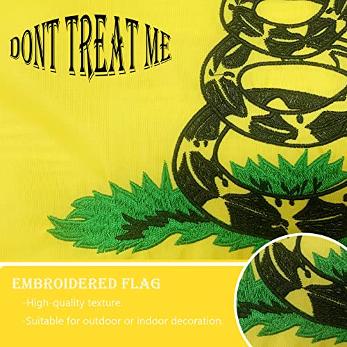 Bradford Dont Tread on Me Flag 12x18 Inches,Embroidered Gadsden Flags for Outdoor, Vivid Color Yellow Coiled Rattle Snake Boat Flag Heavy Duty Polyester Libertarian Flag
