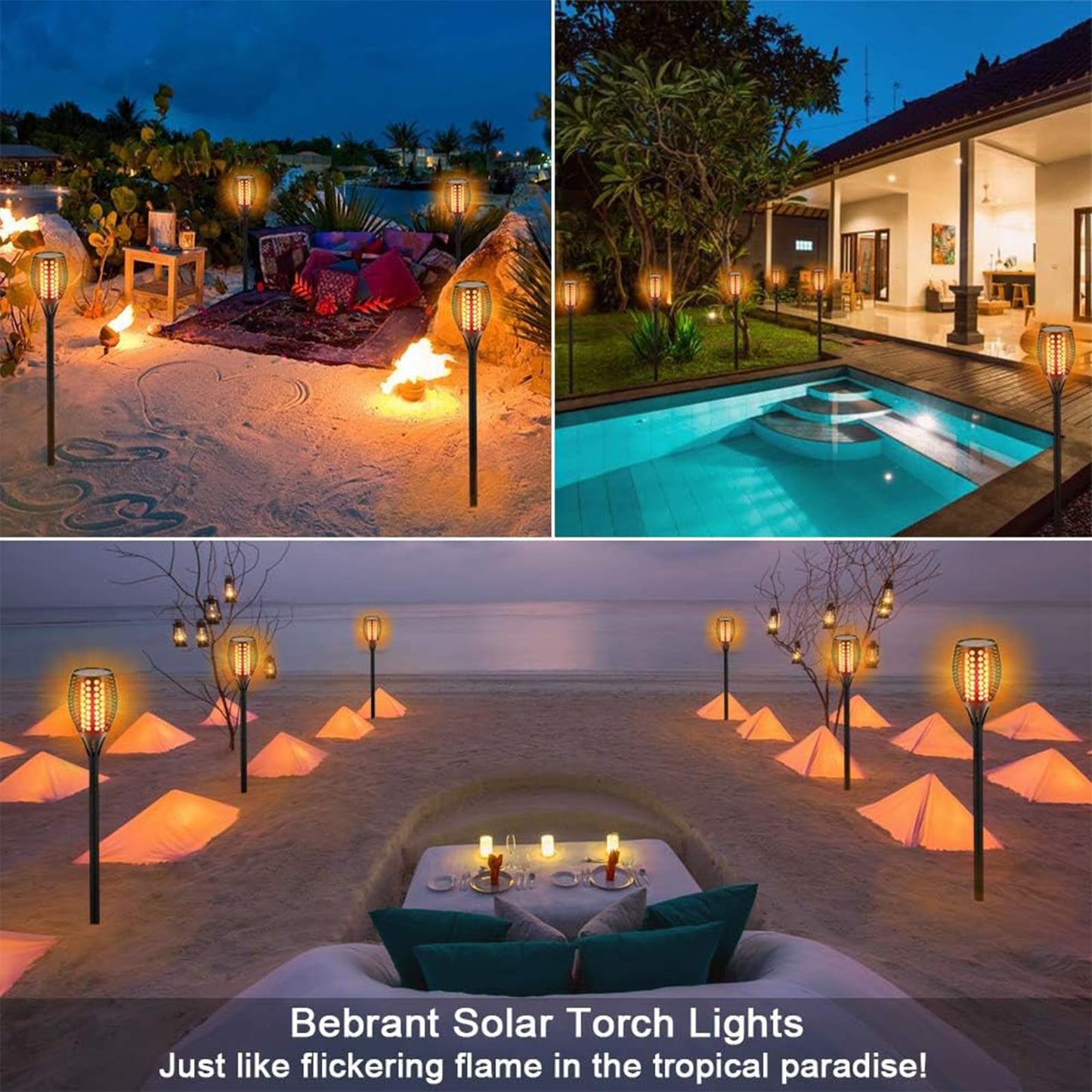 Aityvert Solar Lights, 43" Flickering Flames Torch Lights Outdoor Landscape Decoration Lighting Dusk to Dawn Auto On/Off Security Flame Lights for Yard Garden Pathway Driveway 1-Pack
