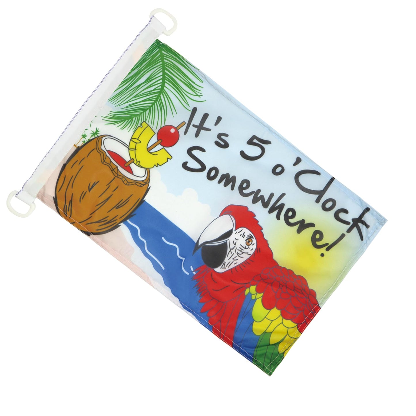 It's 5 o'Clock Somewhere NAUTICAL Flag 18'' x 12'' - Five o'clock flags 30 x 45 cm - Banner 12x18 in for boat - AZ FLAG