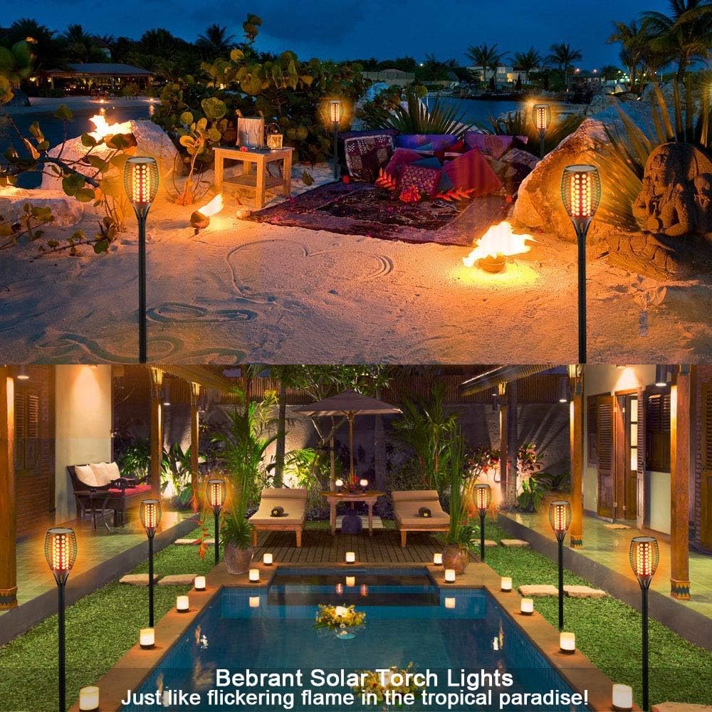 Aityvert Solar Lights, 43" Flickering Flames Torch Lights Outdoor Landscape Decoration Lighting Dusk to Dawn Auto On/Off Security Flame Lights for Yard Garden Pathway Driveway 1-Pack