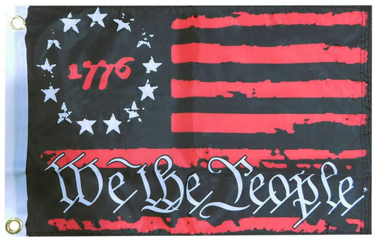 1776 Betsy Ross We The People Premium Quality Heavy Duty Fade Resistant 12x18 12"x18" 100D Woven Poly Nylon Boat Flag Banner Grommets