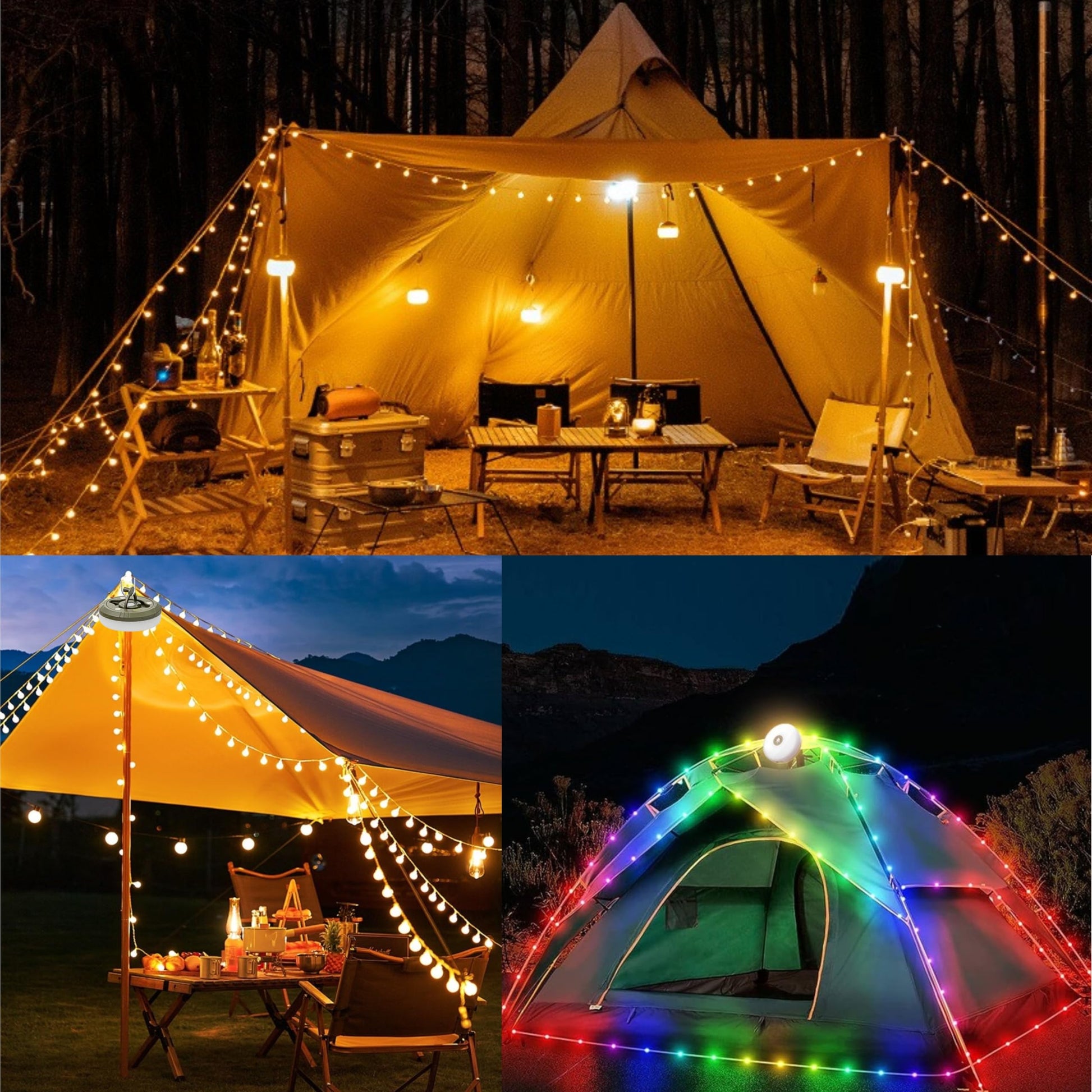 tent lighting ideas Camping String Lights,Camping Essentials Gear 32.8FT Lamp Lights Water – Master Mount