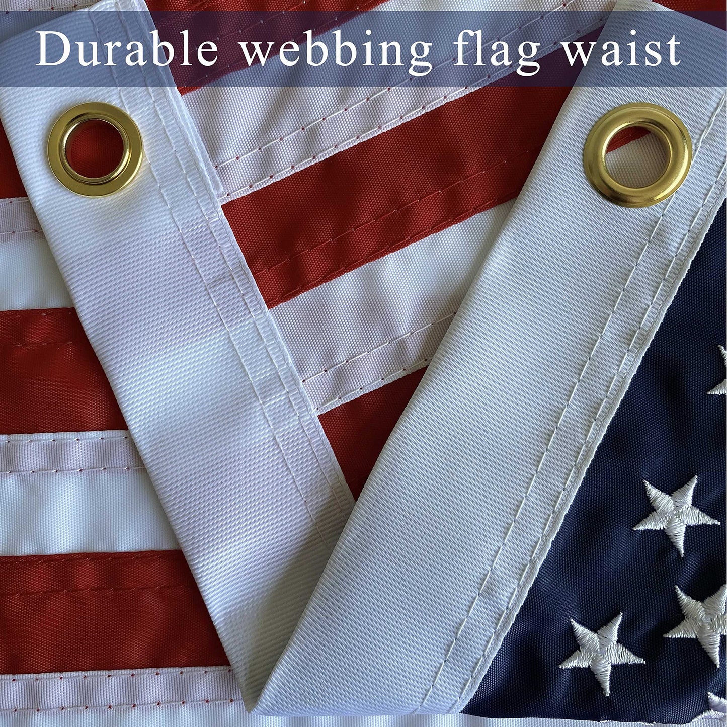 WDGG American Flag for Boat Flags Marine 12x18- (4 Heavy Duty Clips) Embroidered Stars and Brass Grommets (Resistant To Sunlight & Saltwater) US Boat Cabin Flag for Various Boat, Yacht